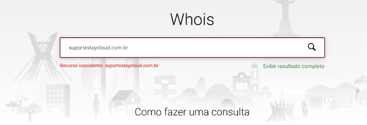 Não é possível alterar nome de domínio registrado