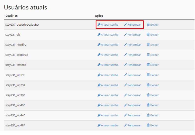 Adicionar e associar um usuário a um banco de dados no cPanel.