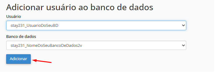 Tela de Gerenciar Privilégios do Usuário no cPanel.