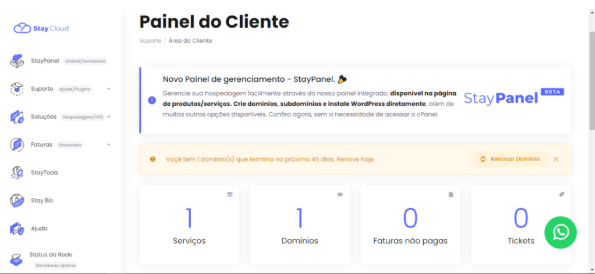 Como Alterar os Nameservers DNS - Acessando o Painel do Cliente StayCloud.