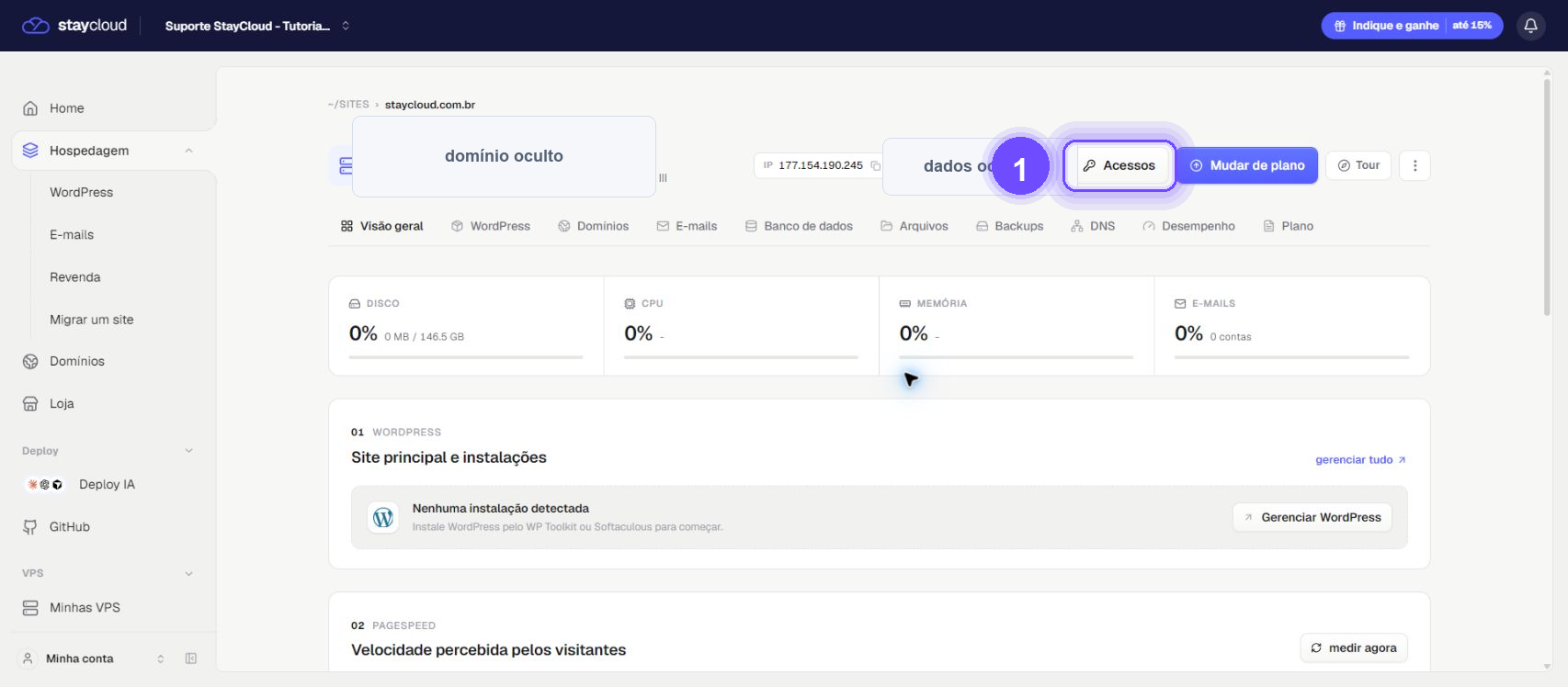 acompanhar DNS no cPanel - acesso ao cPanel